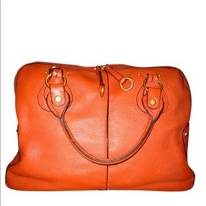Orange Leather Tote bag